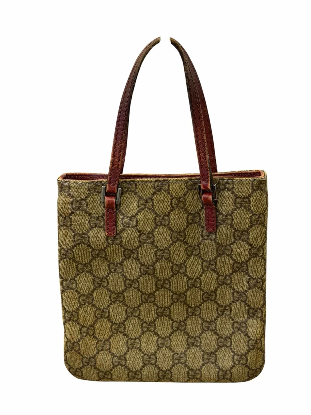 GUCCI GG Supreme Hand Bag PVC Beige